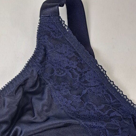 Amoena Nancy SB US Size 46G Navy Blue Lace Detail Adj Straps Back Closure NWT - Picture 2 of 13